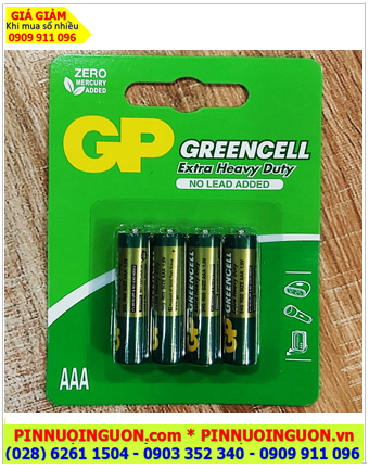 GP GreenCell 24G-2U4, R03, Pin AAA 1.5v GP GreenCell 24G-2U4 Extra Heavy Duty /Loại Vỉ 4viên